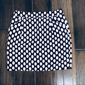 LOFT Navy and White Pencil Skirt w/Pockets